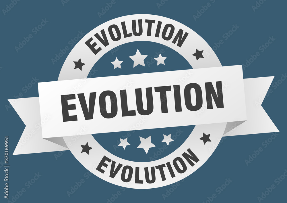 Fototapeta premium evolution round ribbon isolated label. evolution sign