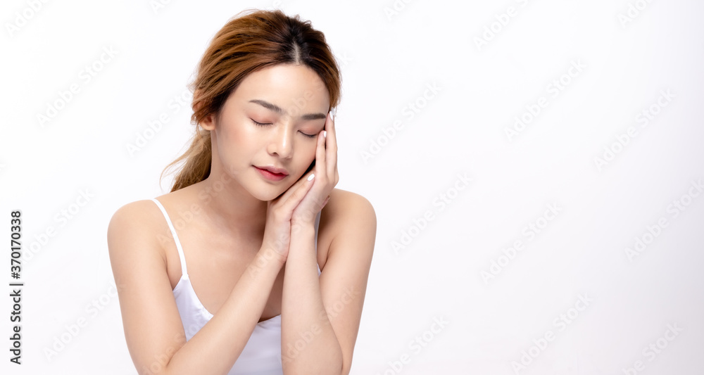 Healthy asian young beauty natural skin. beautiful girl makeup cosmetic model and spa concept Healthy asian young beauty natural skin. beautiful girl makeup cosmetic model and spa concept