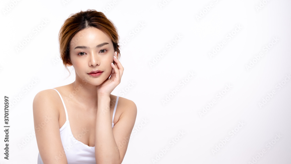 Healthy asian young beauty natural skin. beautiful girl makeup cosmetic model and spa concept Healthy asian young beauty natural skin. beautiful girl makeup cosmetic model and spa concept