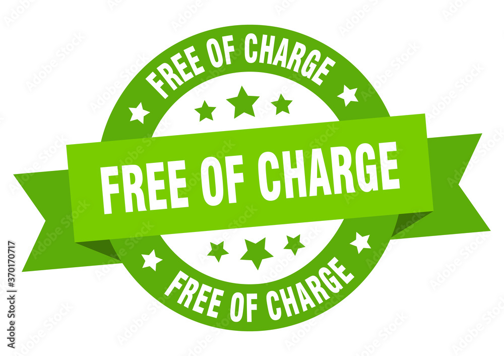 free of charge round ribbon isolated label. free of charge sign free of charge round ribbon isolated label. free of charge sign