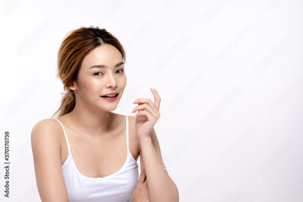 Healthy asian young beauty natural skin. beautiful girl makeup cosmetic model and spa concept Healthy asian young beauty natural skin. beautiful girl makeup cosmetic model and spa concept