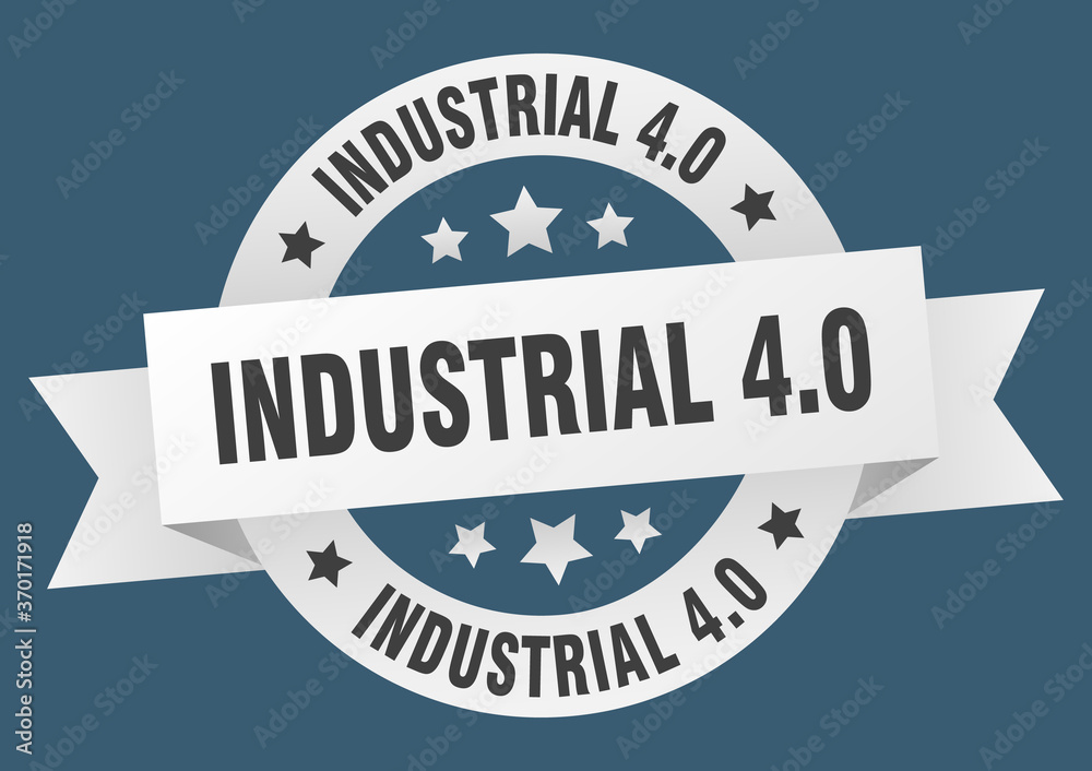 Fototapeta premium industrial 4.0 round ribbon isolated label. industrial 4.0 sign
