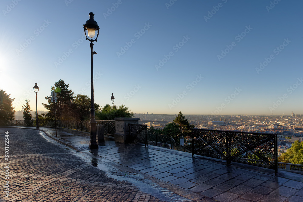 Butte Monmarte panorama in Paris city