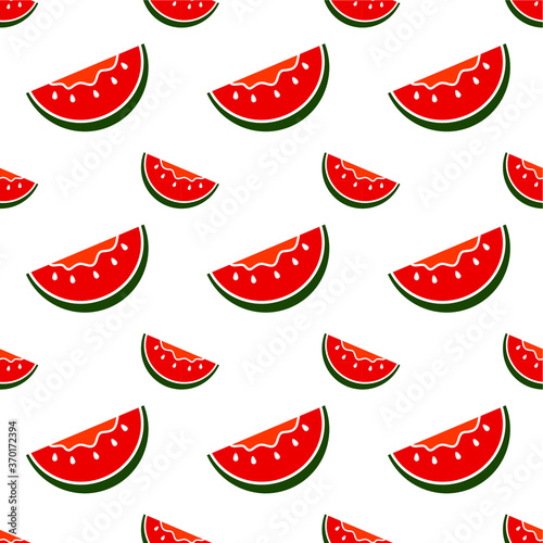 Seamless pattern with watermelon. Vector texture illustration.