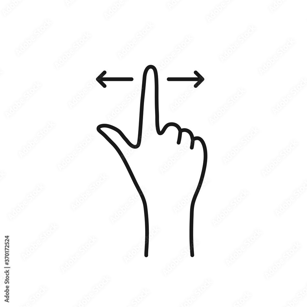 Fototapeta premium swipe right and left with linear hand