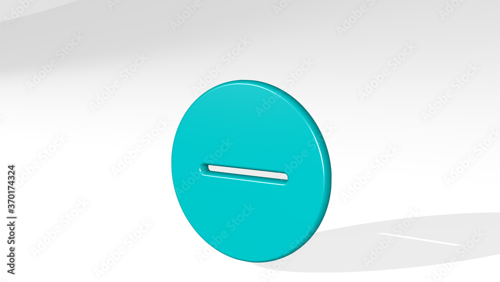 subtract circle stand with shadow. 3D illustration of metallic sculpture over a white background with mild texture. abstract and design subtract circle stand with shadow. 3D illustration of metallic sculpture over a white background with mild texture. abstract and design