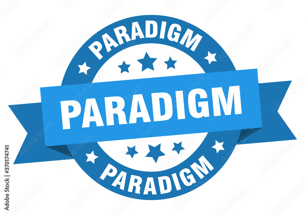 paradigm round ribbon isolated label. paradigm sign