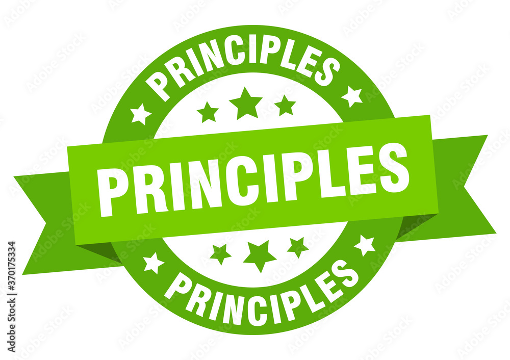 principles round ribbon isolated label. principles sign principles round ribbon isolated label. principles sign