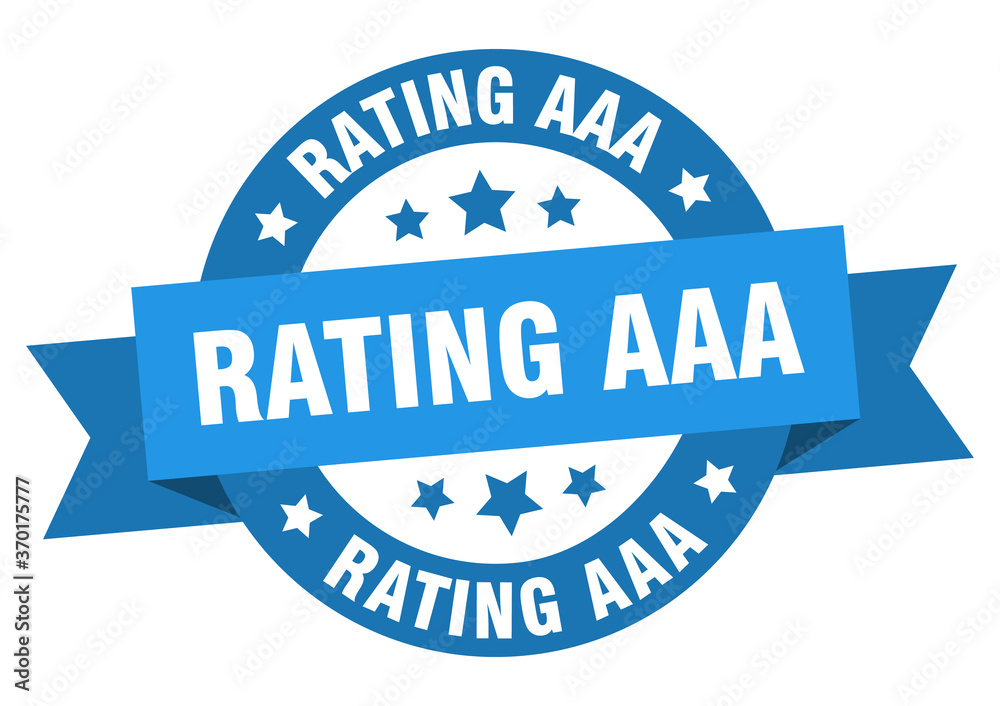 rating aaa round ribbon isolated label. rating aaa sign