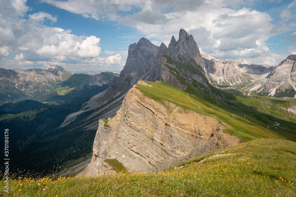 Odles group seen from Seceda in summer