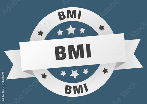 bmi round ribbon isolated label. bmi sign