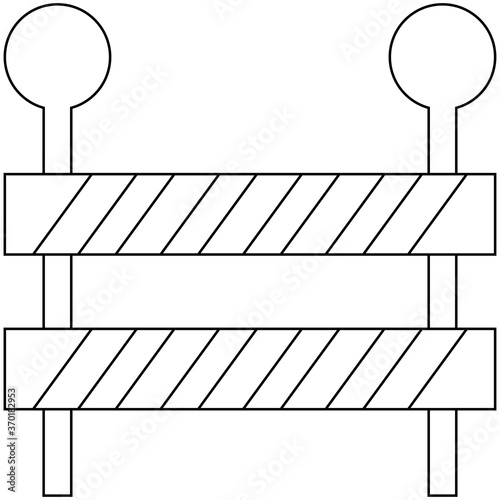 decorative fence outline vector icon