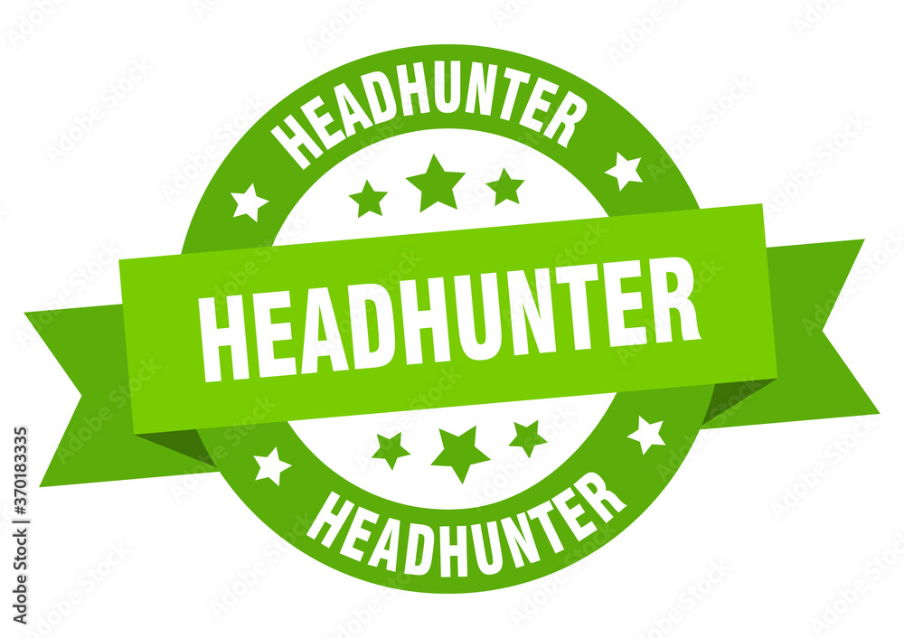 headhunter round ribbon isolated label. headhunter sign
