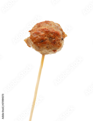 grilled meatball on white