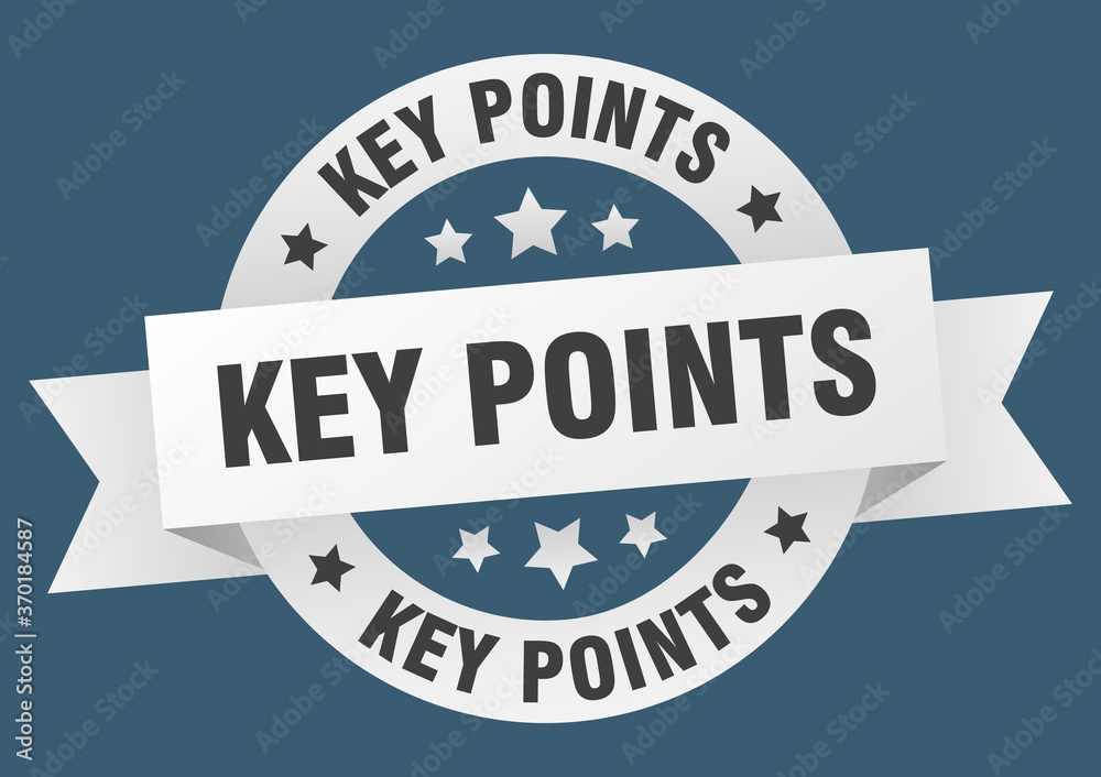 Obraz premium key points round ribbon isolated label. key points sign