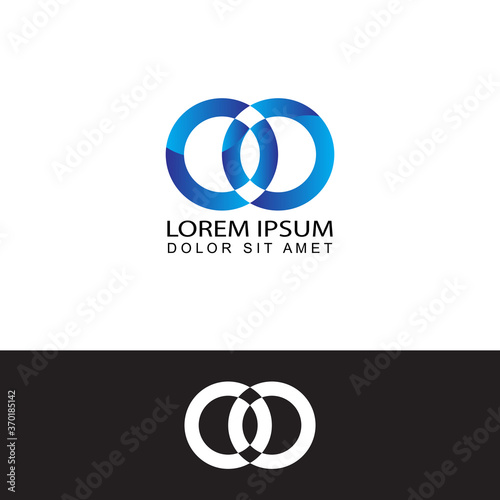 double ring infinity logo template design