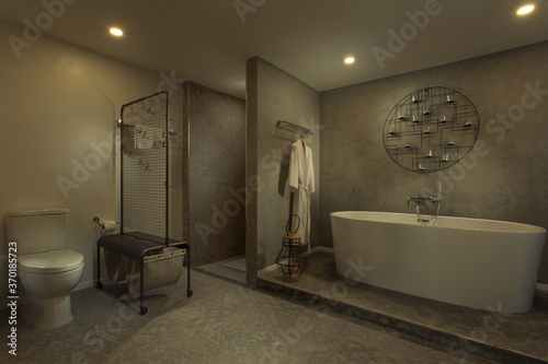 view of nice olive color  contemporary modern restroom