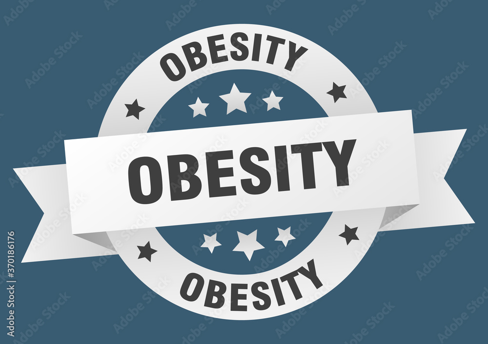 Fototapeta premium obesity round ribbon isolated label. obesity sign