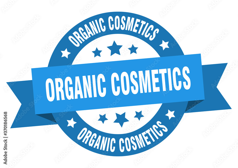 Fototapeta premium organic cosmetics round ribbon isolated label. organic cosmetics sign