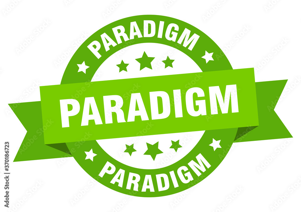 paradigm round ribbon isolated label. paradigm sign