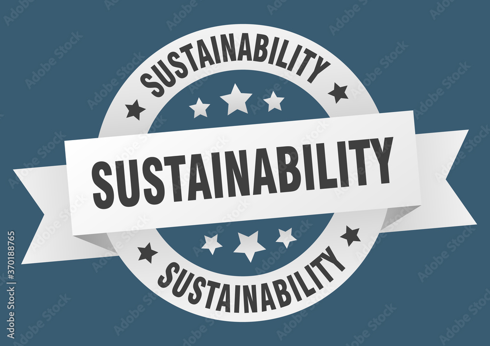 Fototapeta premium sustainability round ribbon isolated label. sustainability sign