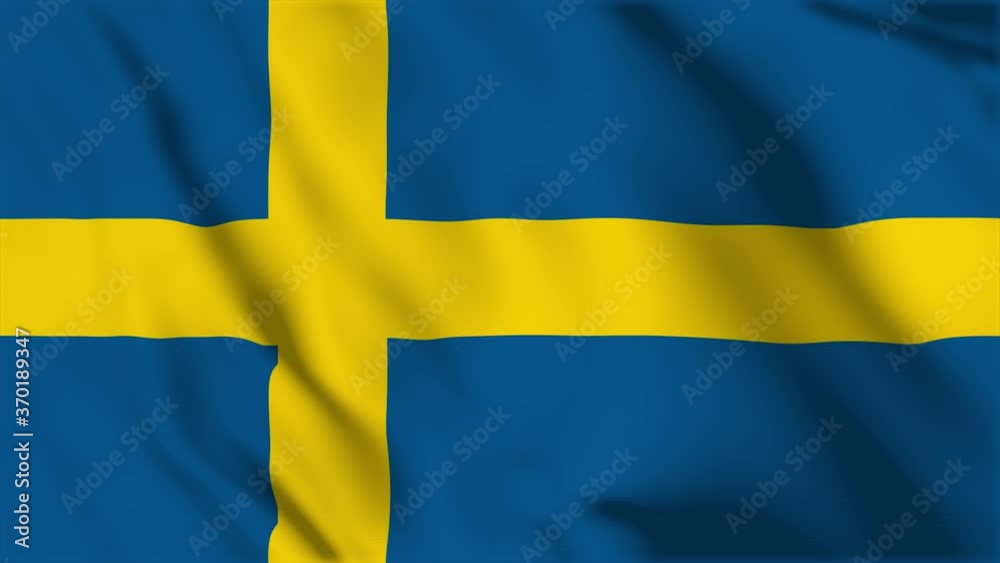 Waving flag loop. National flag of Sweden Waving flag loop. National flag of Sweden