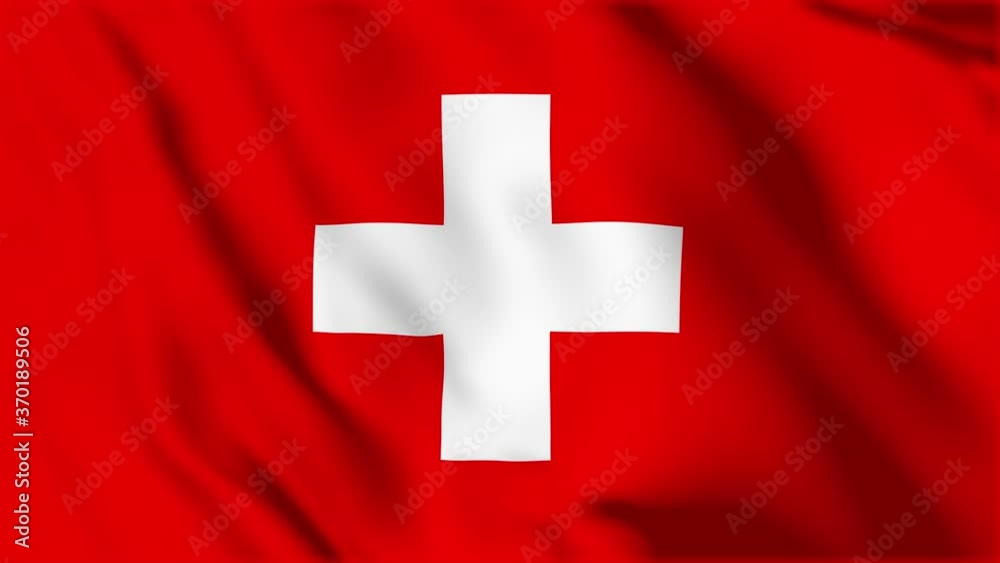 Waving flag loop. National flag of Switzerland Waving flag loop. National flag of Switzerland