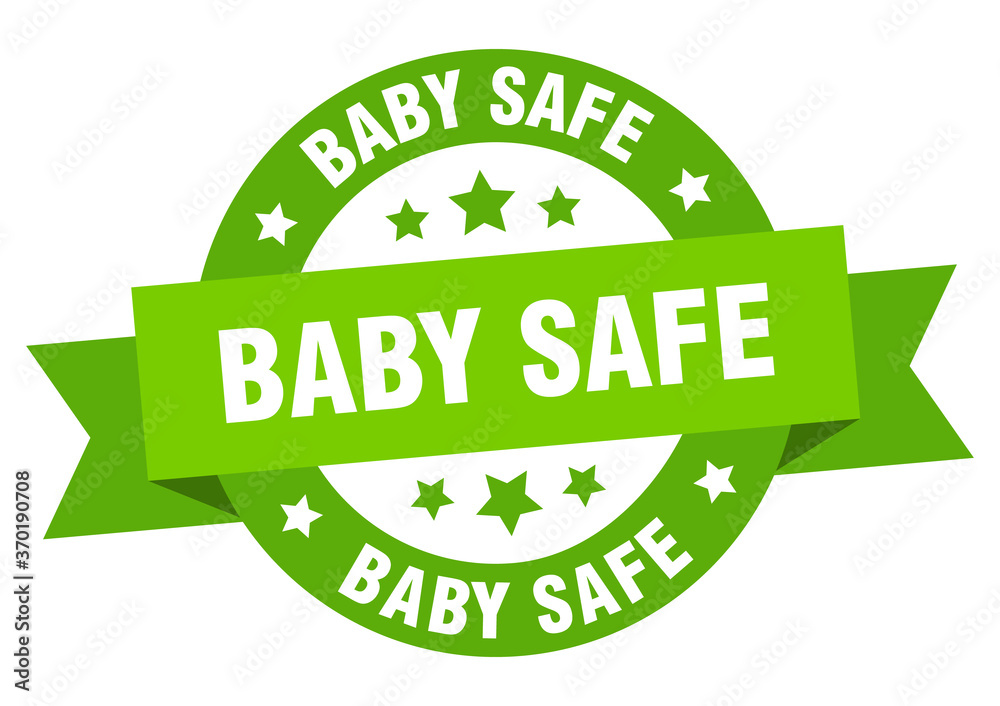 baby safe round ribbon isolated label. baby safe sign