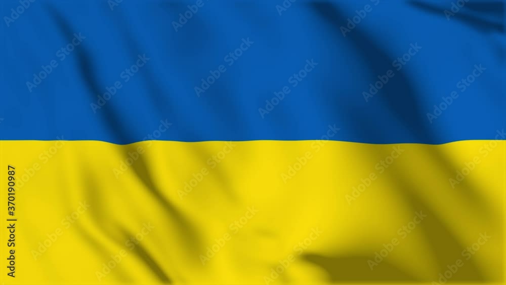 Waving flag loop. National flag of Ukraine Waving flag loop. National flag of Ukraine