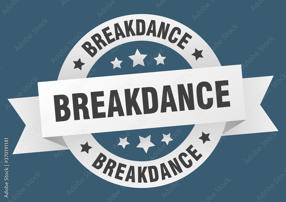 breakdance round ribbon isolated label. breakdance sign breakdance round ribbon isolated label. breakdance sign