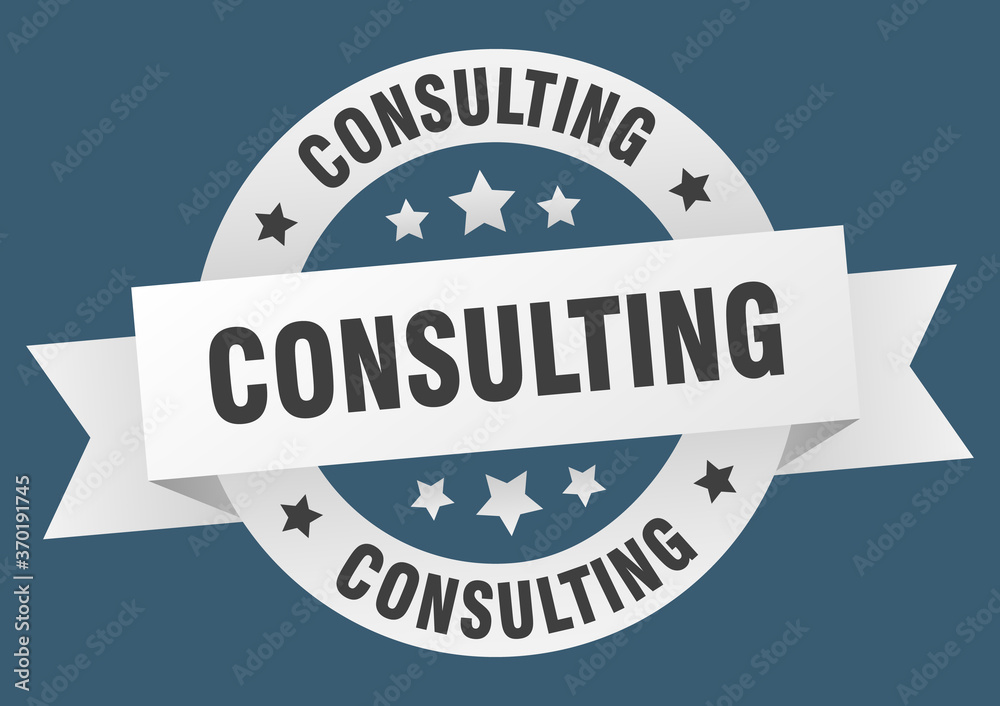 consulting round ribbon isolated label. consulting sign consulting round ribbon isolated label. consulting sign