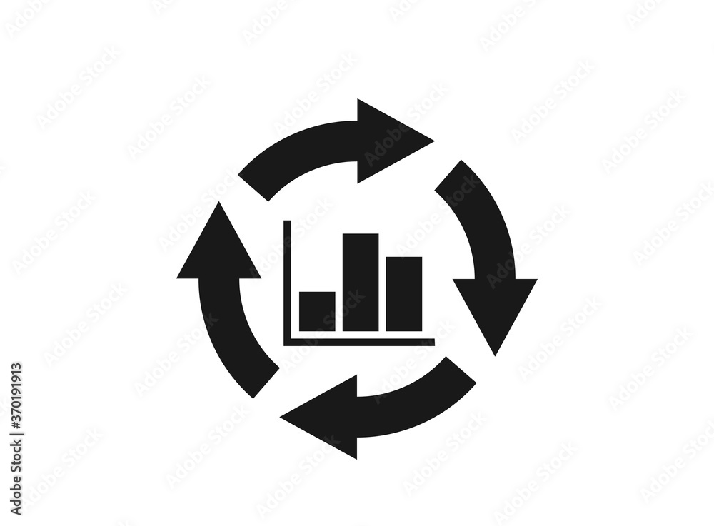 chart and circular arrow vector illustration chart and circular arrow vector illustration