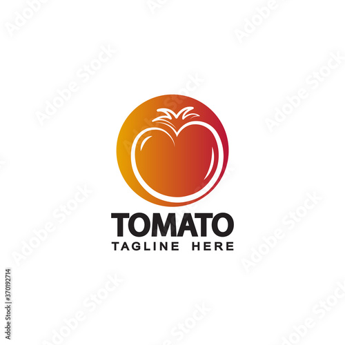 red tomato logo template design vector