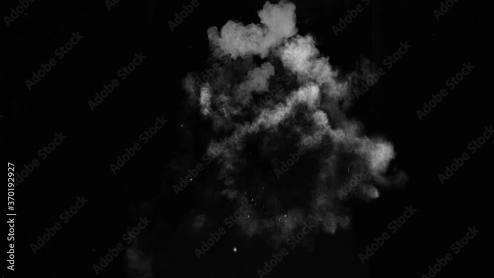 Impact dust particles and smoke. 4K Dirty Hits, Dusty bullet hits on a wall with chunks of debris flying out . Powder explosion on black background. Impact dust particles and smoke. 4K Dirty Hits, Dusty bullet hits on a wall with chunks of debris flying out . Powder explosion on black background.