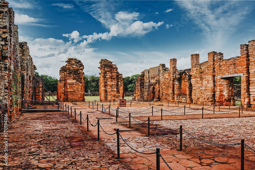 Ruins of the Jesuit reduction San Ignacio Mini of the Guaranisi, UNESCO World Heritage Site, Misiones, Argentina, South America photo