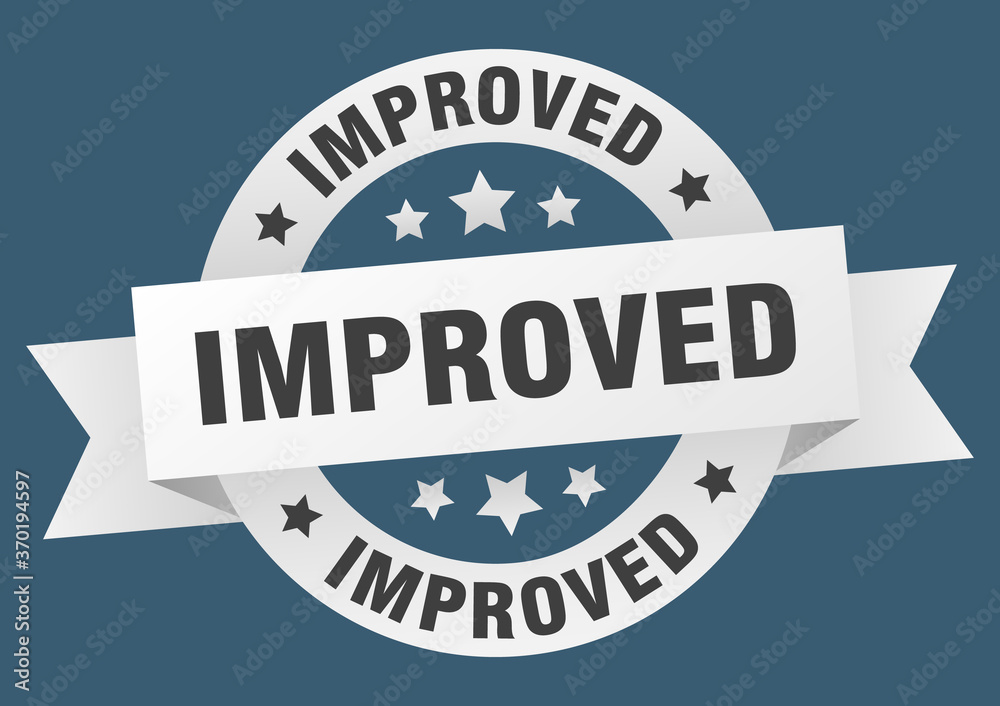 Obraz premium improved round ribbon isolated label. improved sign