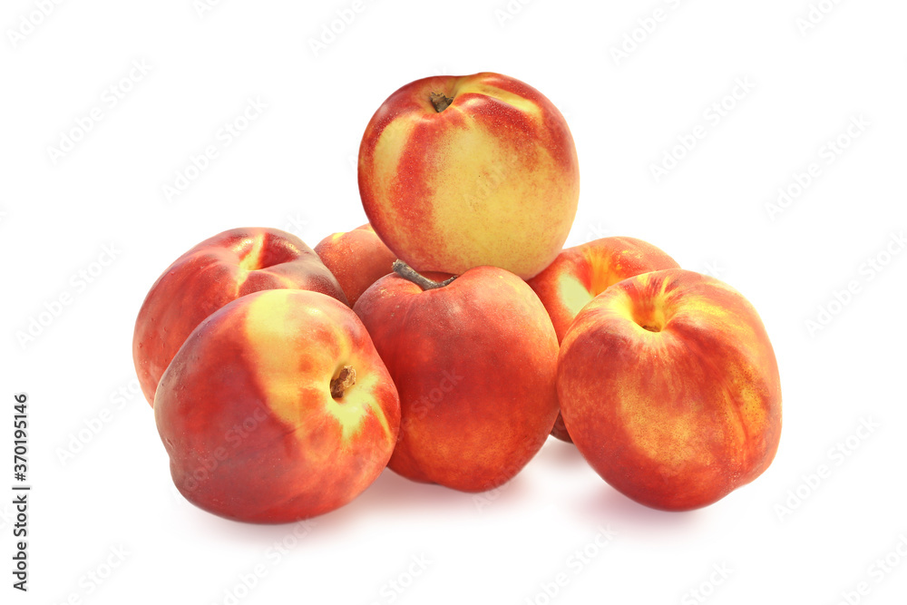 Heap peaches isolated on white background Heap peaches isolated on white background