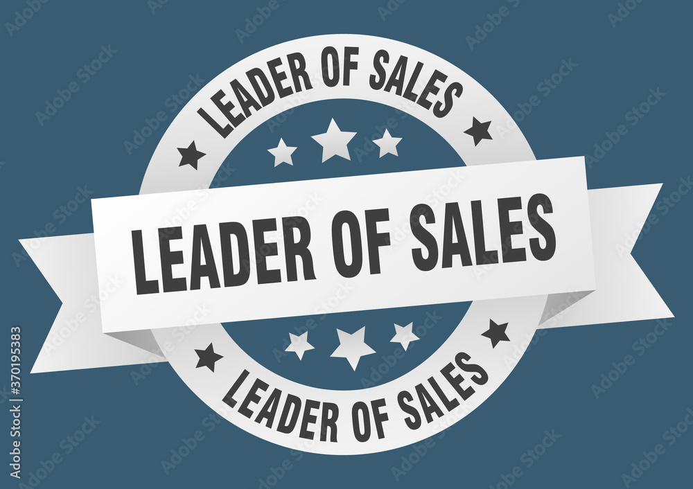 leader of sales round ribbon isolated label. leader of sales sign