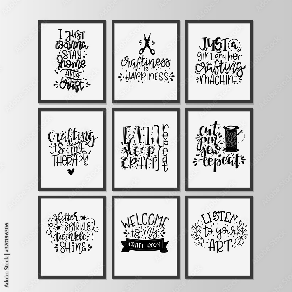 Craft motivational quote Hand drawn typography poster set. Conceptual handwritten phrase craft T shirt hand lettered card collection. Vector illustration Craft motivational quote Hand drawn typography poster set. Conceptual handwritten phrase craft T shirt hand lettered card collection. Vector illustration