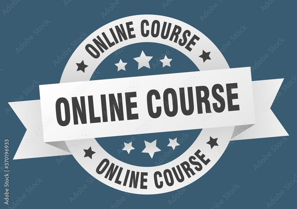 online course round ribbon isolated label. online course sign online course round ribbon isolated label. online course sign
