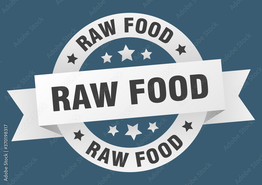 raw food round ribbon isolated label. raw food sign raw food round ribbon isolated label. raw food sign