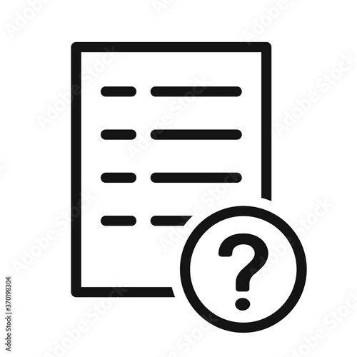unknown document isolated vector icon. paper with question mark pictogram.