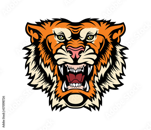 Angry tiger head.