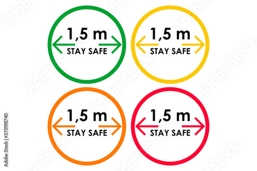 Keep distance sign. Coronovirus epidemic protective equipment. Preventive measures. Steps to protect yourself. 