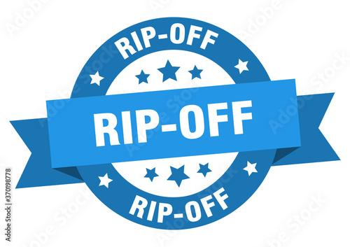 rip-off round ribbon isolated label. rip-off sign