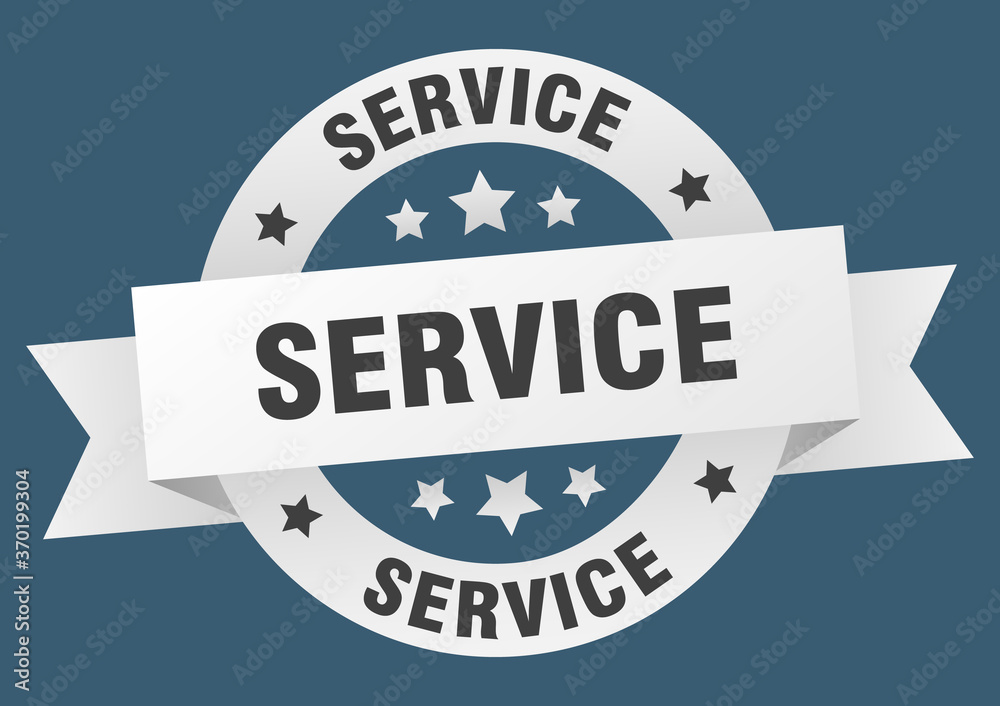 Fototapeta premium service round ribbon isolated label. service sign