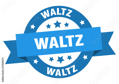 waltz round ribbon isolated label. waltz sign