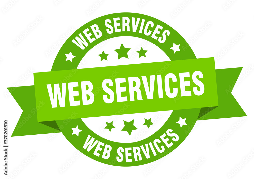 web services round ribbon isolated label. web services sign web services round ribbon isolated label. web services sign