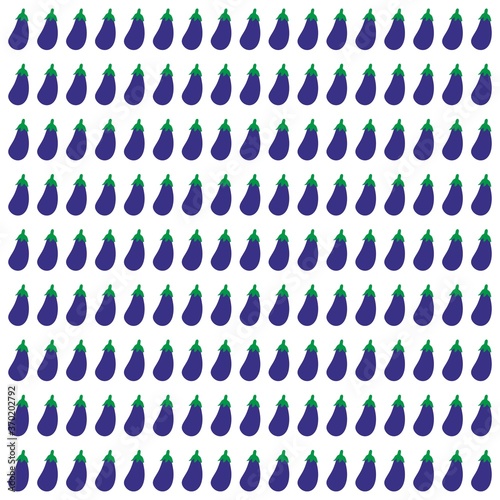Seamless pattern with eggplants. Ripe and healthy eggplant. Vegetables background. Wallpaper, print, wrapping paper, modern textile design. Vector illustration.