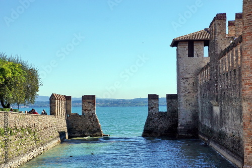 Scaligero Castle (Rocca Scaligera) medieval fortress on the island of Sirmione, Garda Lake